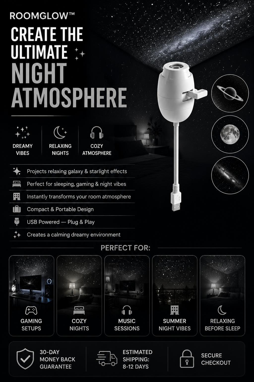 RoomGlow™ Starlight Projector